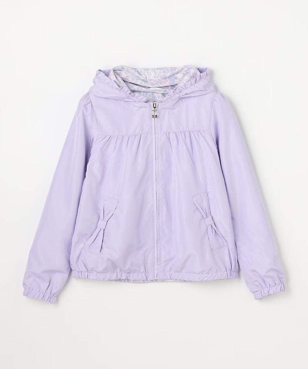 日本童裝 aF#a325 2Way 防水系列 雙面兩著 帽可拆 花邊風褸 100-150cm 女童款 春季 OUTERWEAR