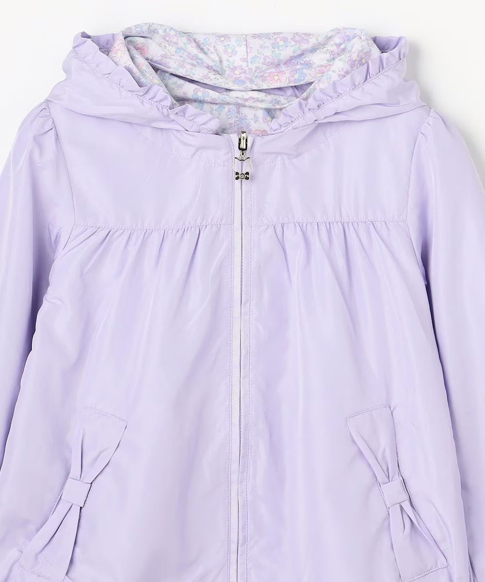 日本童裝 aF#a325 2Way 防水系列 雙面兩著 帽可拆 花邊風褸 100-150cm 女童款 春季 OUTERWEAR