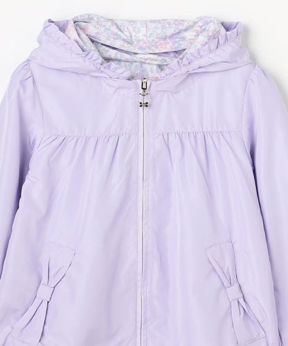 日本童裝 aF#a325 2Way 防水系列 雙面兩著 帽可拆 花邊風褸 100-150cm 女童款 春季 OUTERWEAR