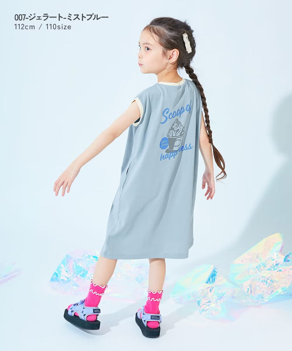 日本童裝 dev!rock 吸汗速乾 接觸冷感涼感 印花背心裙 100-160cm 女童款 夏季 DRESSES