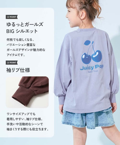 日本童裝 dev!rock 印花長袖上衣 90-160cm 女童款 秋季 TOPS