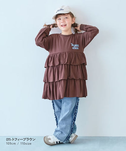 日本童裝 dev!rock 蛋糕層字母印花連身裙 100-160cm 女童款 秋季 DRESSES
