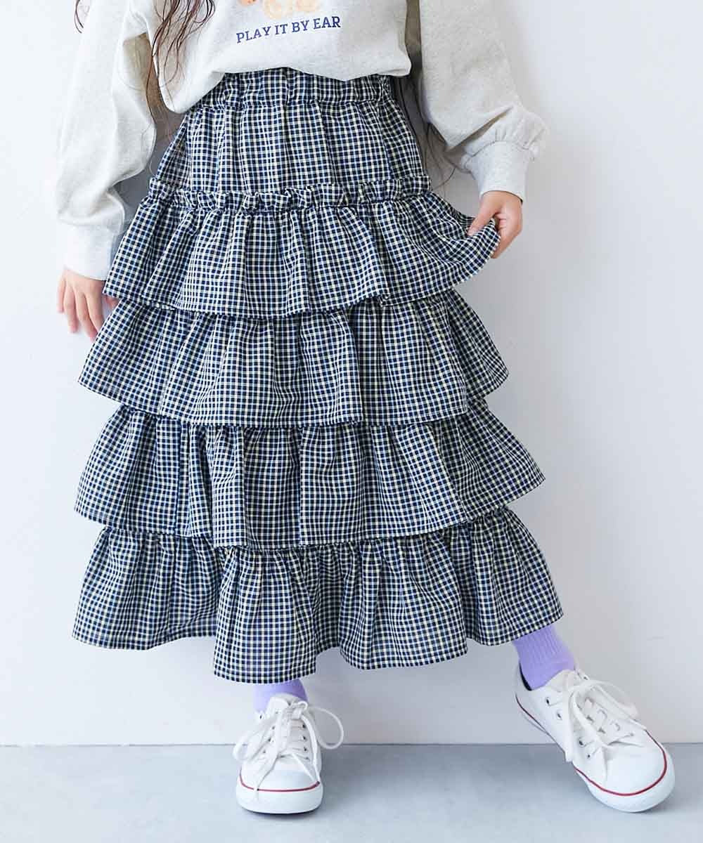 日本童裝 dev!rock 多層印花半裙 110-160cm 女童款 秋季 SKIRTS