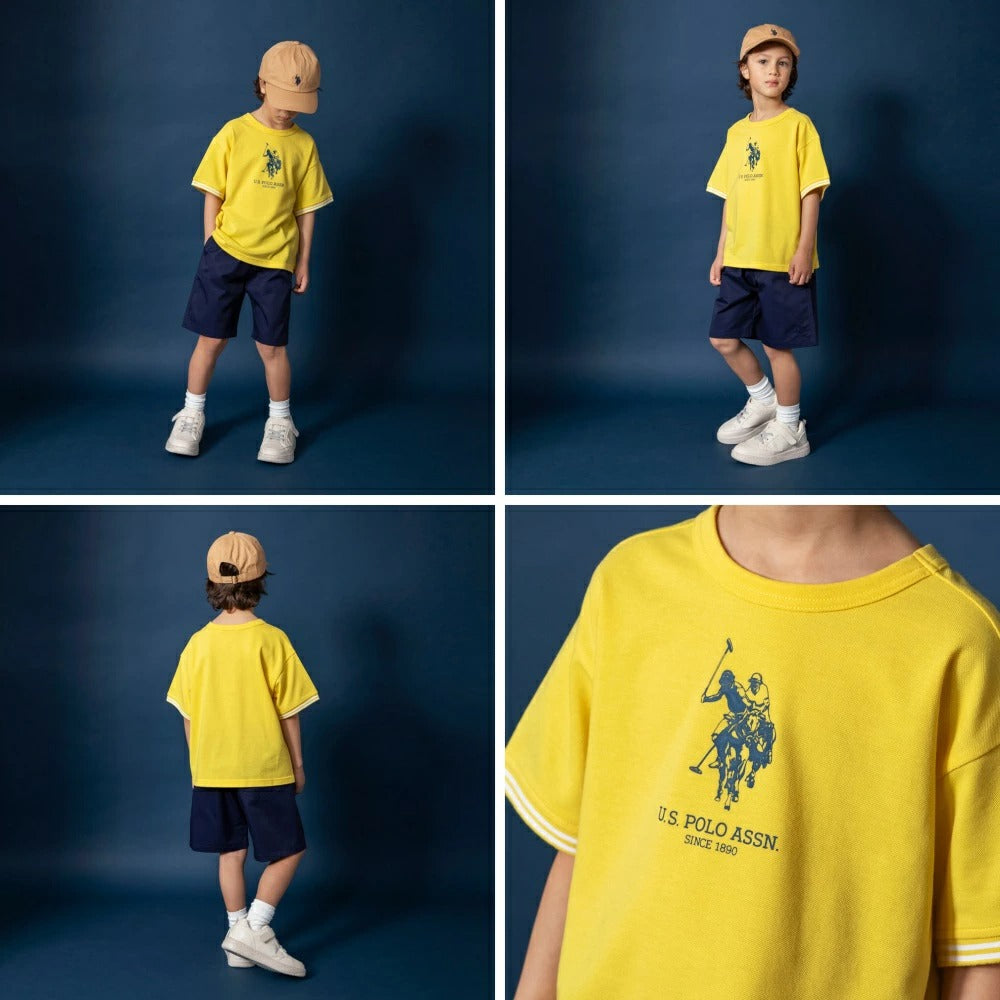 日本童裝 Branshes 【U.S. POLO ASSN.】珠地短袖上衣 90-150cm 男童款 夏季 TOPS