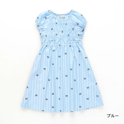 日本童裝 Branshes 短袖皺褶連身裙 80-150cm 女童款 夏季 DRESSES