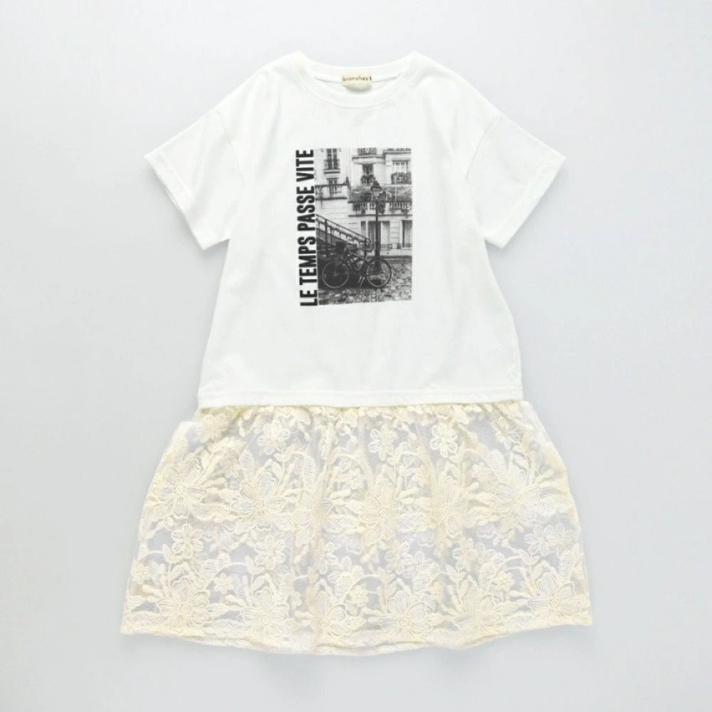 日本童裝 Branshes 絲拼接連身裙 100-150cm 女童款 夏季 DRESSES TOPS