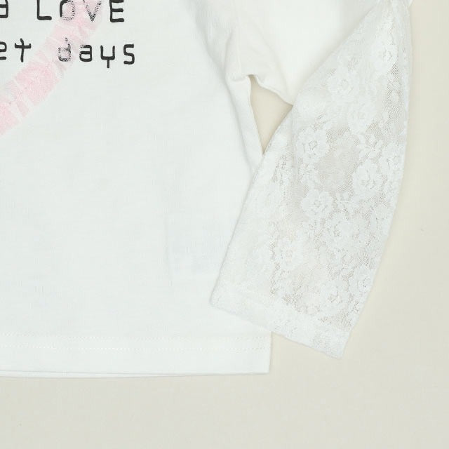 日本童裝 BDL 假兩件蕾絲袖上衣 90-140cm 女童款 夏季 TOPS