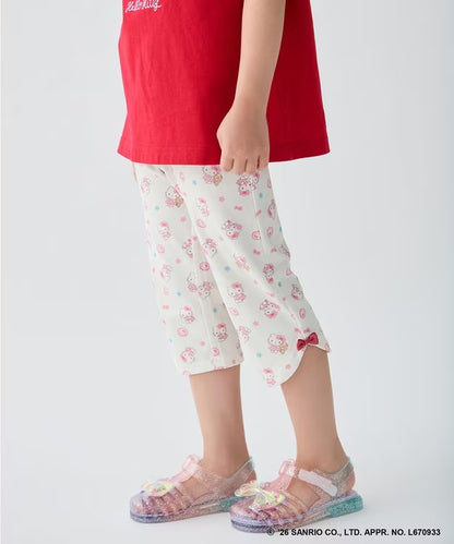 日本童裝 aF#a325 x Sanrio 接觸冷感 蝴蝶結七分褲 100-130cm 女童款 夏季 PANTS