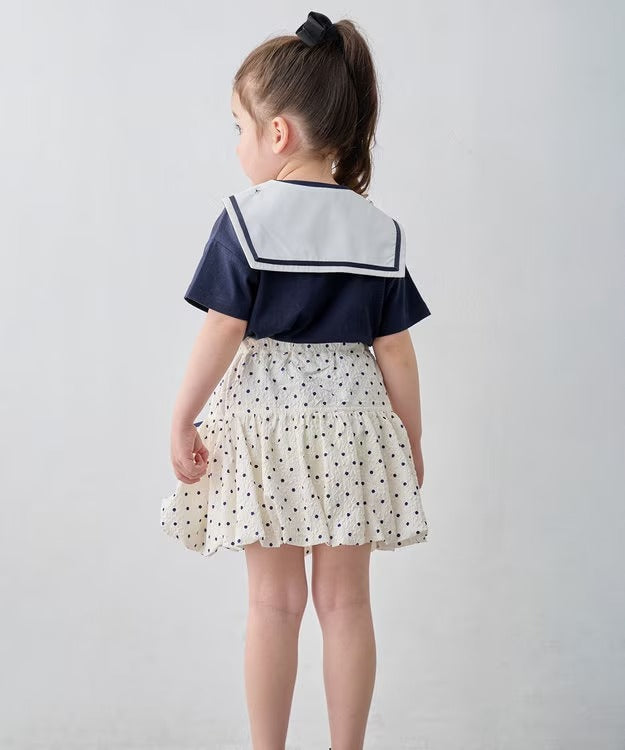 日本童裝 aF#a325 接觸冷感 2Way 水手領上衣 110-150cm 女童款 夏季 TOPS