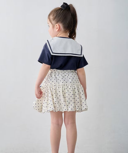 日本童裝 aF#a325 接觸冷感 2Way 水手領上衣 110-150cm 女童款 夏季 TOPS