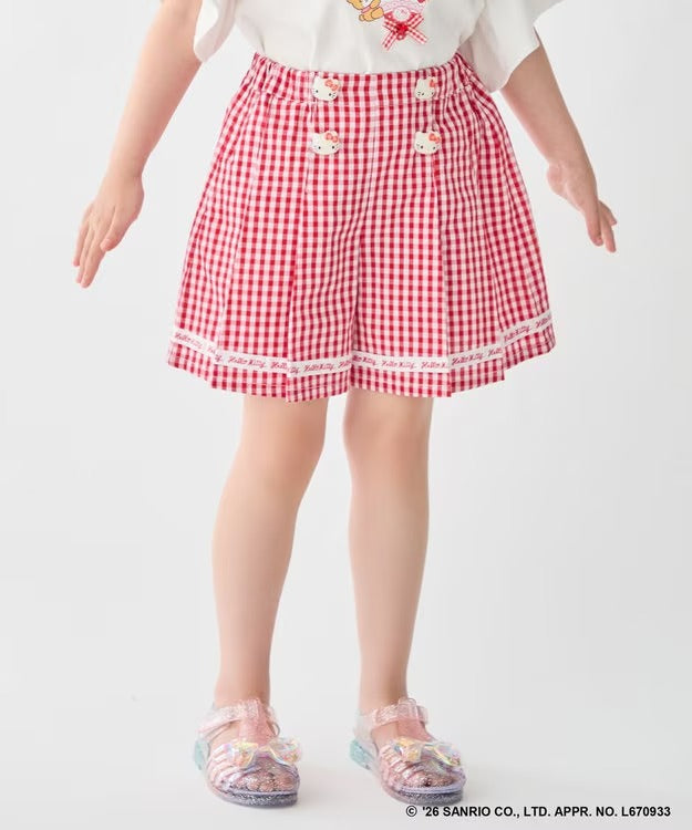日本童裝 aF#a325 x Sanrio 圓弧鈕扣短褲 100-150cm 女童款 夏季 PANTS