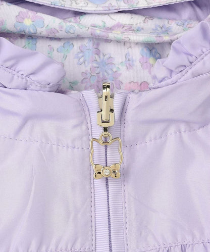 日本童裝 aF#a325 2Way 防水系列 雙面兩著 帽可拆 花邊風褸 100-150cm 女童款 春季 OUTERWEAR