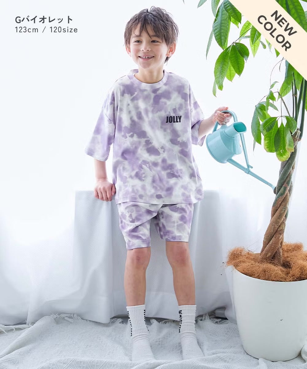 日本童裝 dev!rock 速乾系列 接觸冷感涼感 扎染兩件套裝 100-160cm 男童款/女童款 夏季 TOPS PANTS