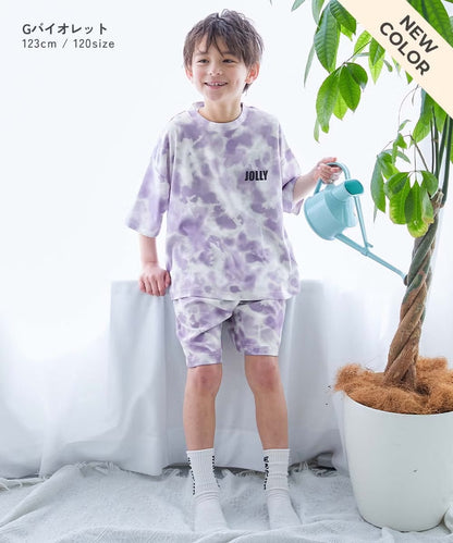 日本童裝 dev!rock 速乾系列 接觸冷感涼感 扎染兩件套裝 100-160cm 男童款/女童款 夏季 TOPS PANTS