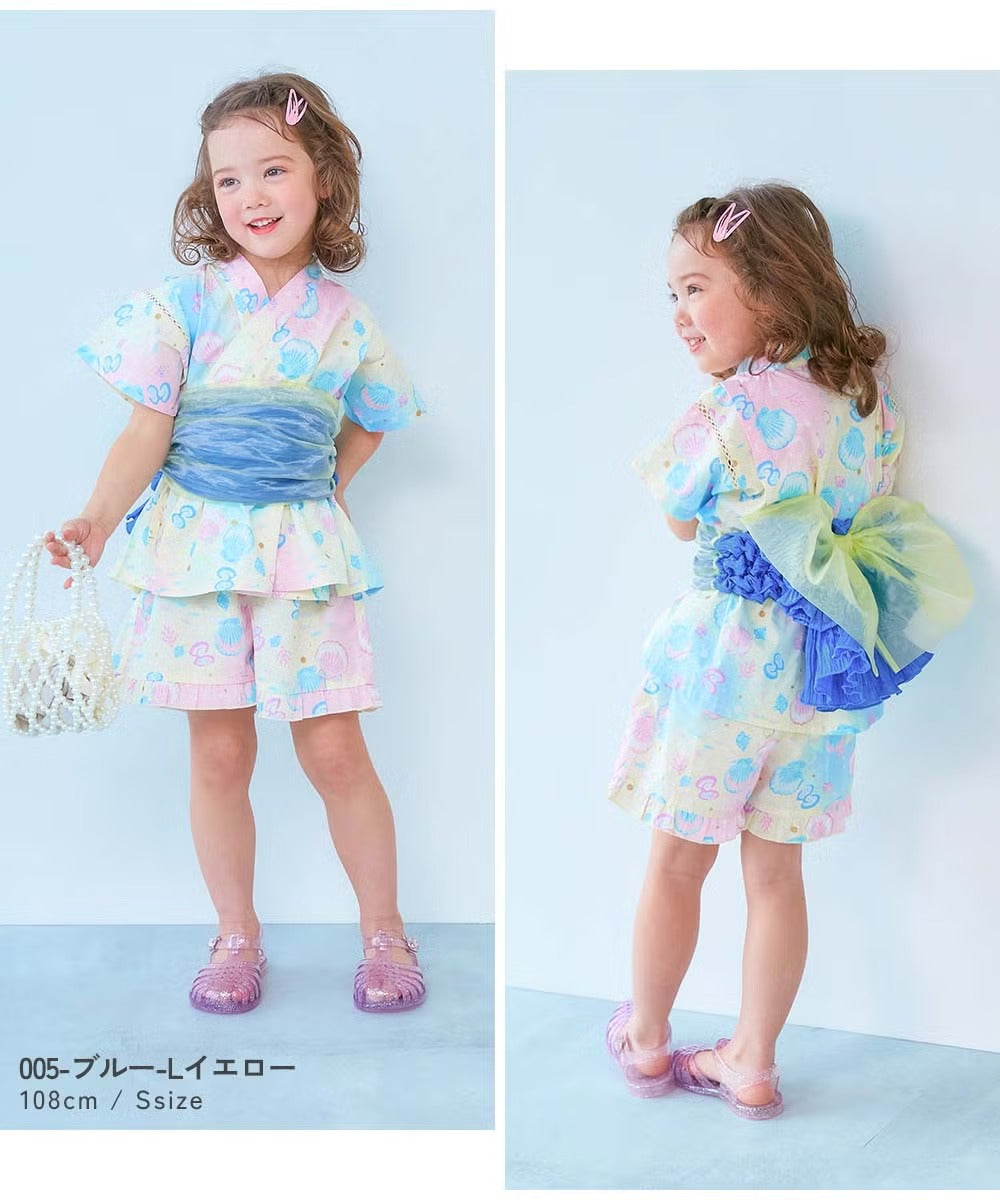 日本童裝 dev!rock 日本甚平緞帶 日本浴衣緞帶 日本和服 90-160cm 女童款 夏季  日本夏祭慶典特輯