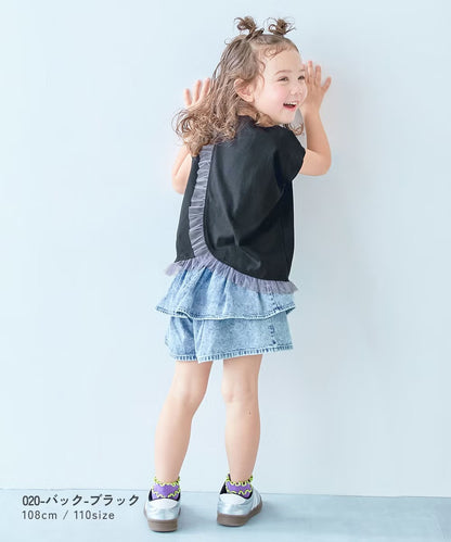 日本童裝 dev!rock 吸汗速乾 接觸冷感涼感 蕾絲花邊上衣 100-160cm 女童款 夏季 TOPS