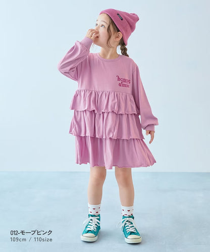 日本童裝 dev!rock 蛋糕層字母印花連身裙 100-160cm 女童款 秋季 DRESSES