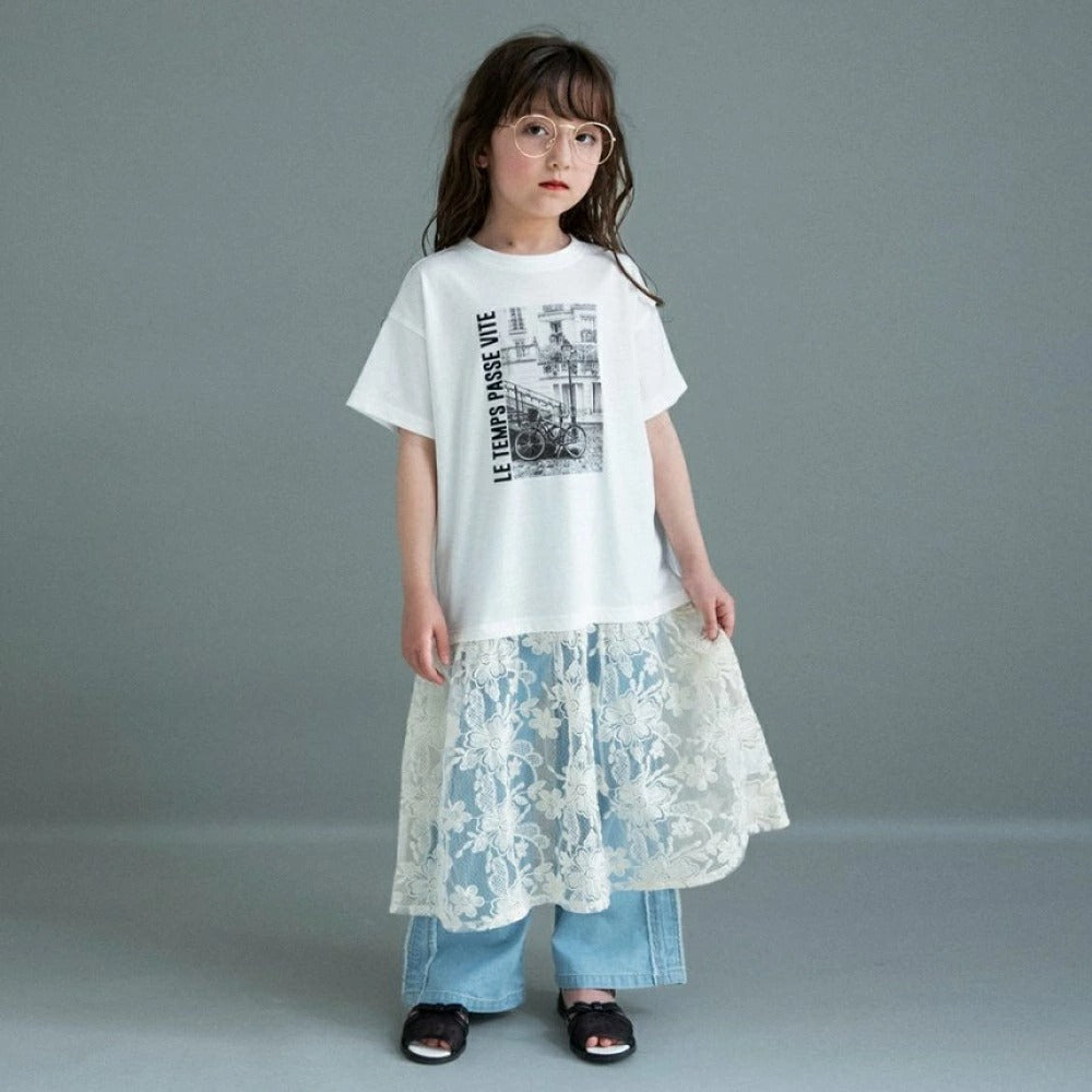 日本童裝 Branshes 絲拼接連身裙 100-150cm 女童款 夏季 DRESSES TOPS