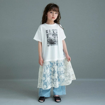 日本童裝 Branshes 絲拼接連身裙 100-150cm 女童款 夏季 DRESSES TOPS