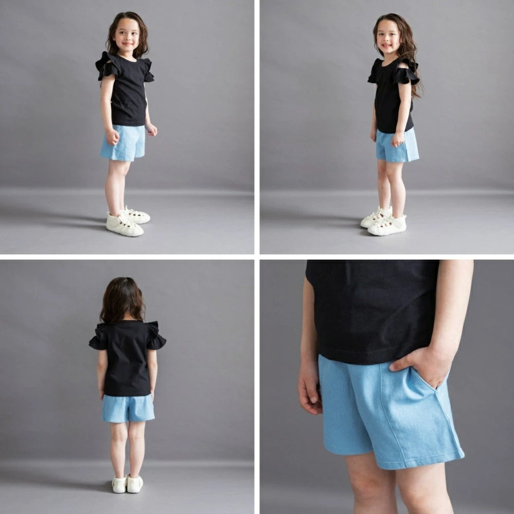 日本童裝 Branshes 純色牛仔短褲 100-150cm 女童款 夏季 PANTS