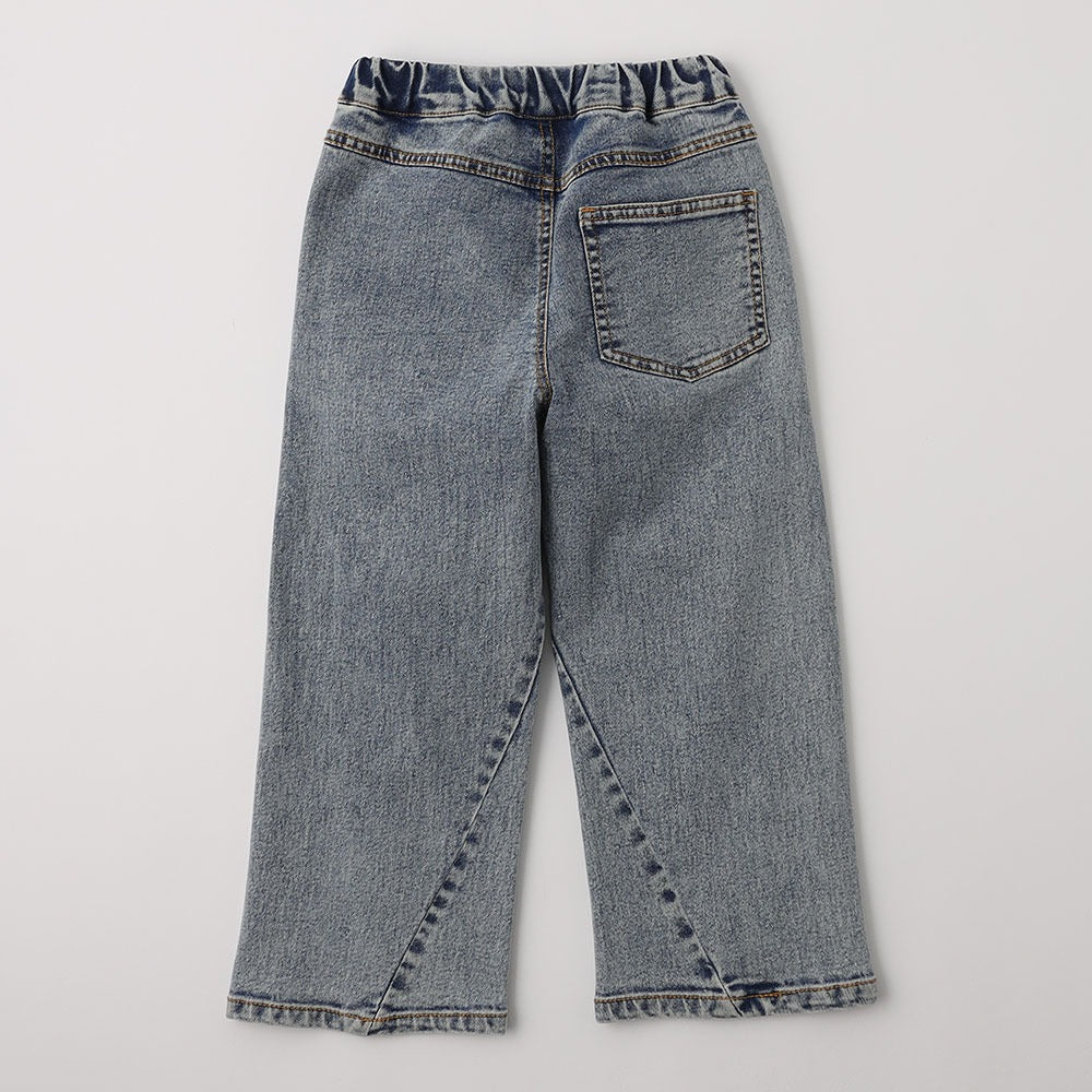 日本童裝 Branshes 牛仔寬腿直筒長褲 100-160cm 男童款/女童款 秋季 PANTS