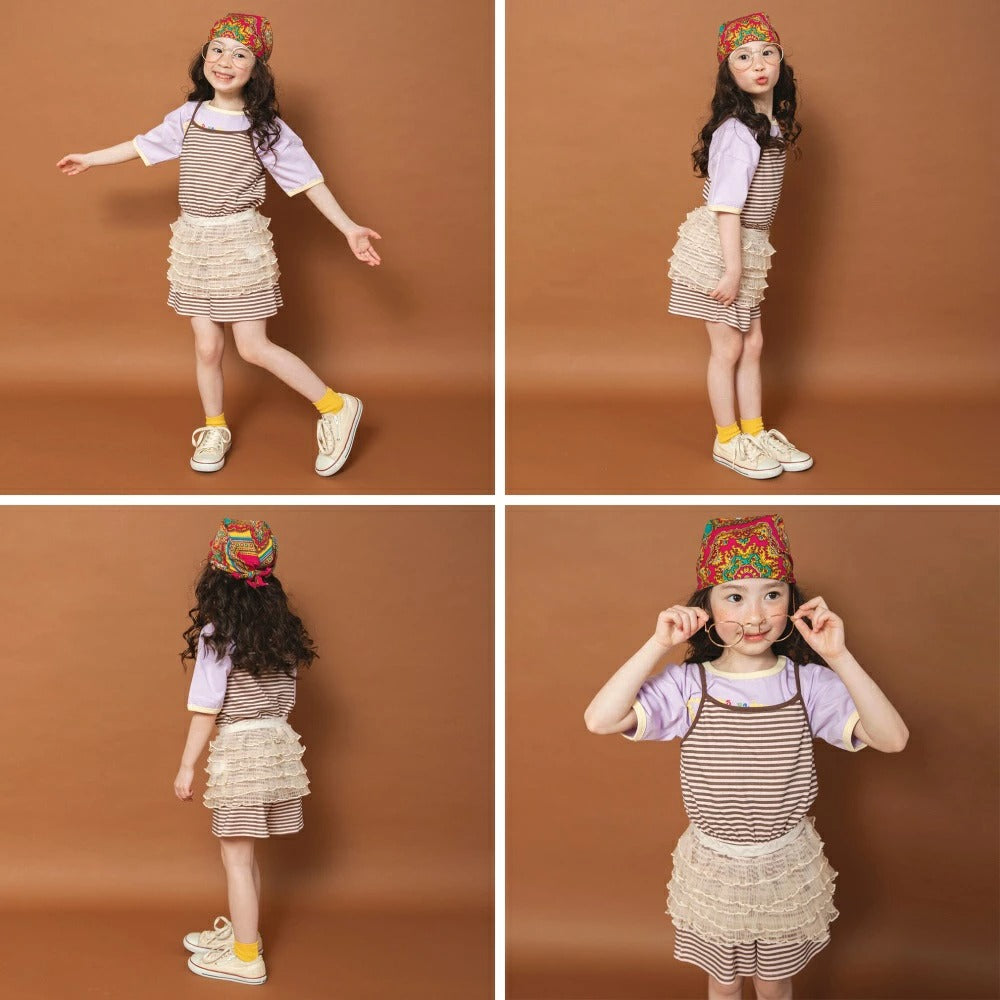 日本童裝 Branshes x りぃー 薄紗荷葉邊短裙 80-130cm 女童款 夏季 SKIRTS