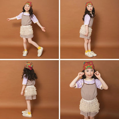日本童裝 Branshes x りぃー 薄紗荷葉邊短裙 80-130cm 女童款 夏季 SKIRTS