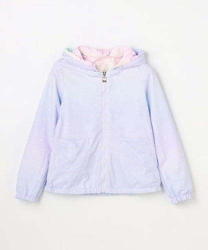 日本童裝 aF#a325 2Way 防水系列 雙面兩著 帽可拆 花邊風褸 100-150cm 女童款 春季 OUTERWEAR