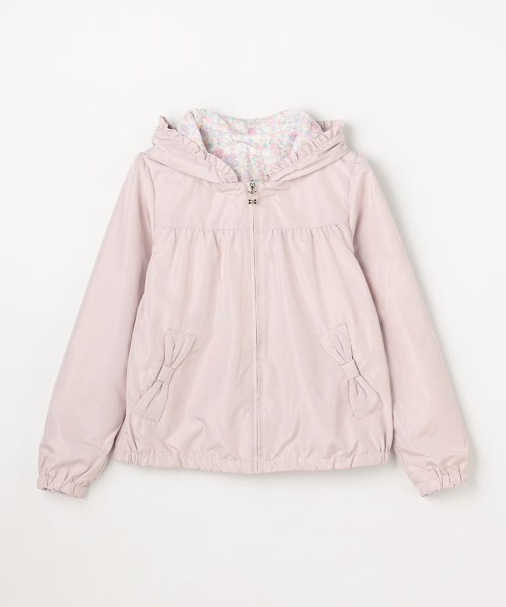 日本童裝 aF#a325 2Way 防水系列 雙面兩著 帽可拆 花邊風褸 100-150cm 女童款 春季 OUTERWEAR