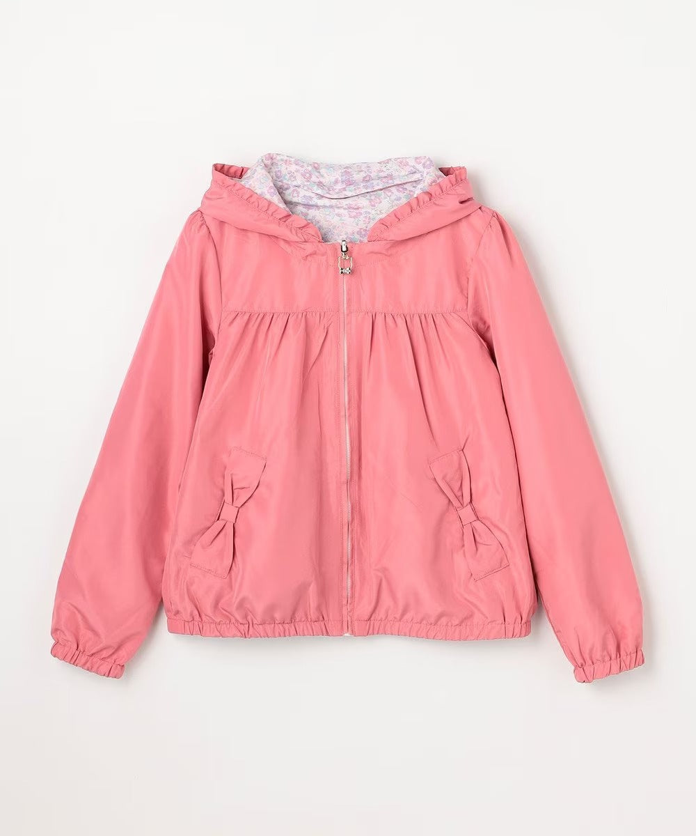 日本童裝 aF#a325 2Way 防水系列 雙面兩著 帽可拆 花邊風褸 100-150cm 女童款 春季 OUTERWEAR