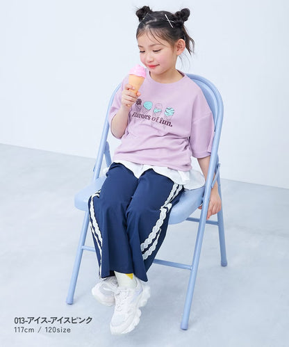 日本童裝 dev!rock 吸汗速乾 接觸冷感涼感 印花上衣 100-160cm 女童款 夏季 TOPS