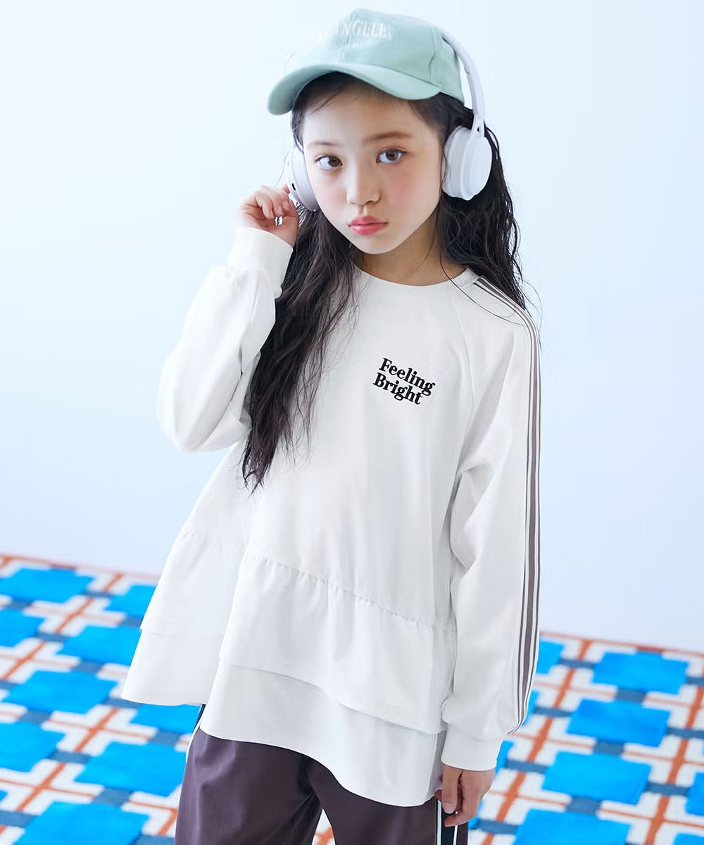 日本童裝 dev!rock 吸水速乾 抗起毛球 抗縮水 抗皺 花邊上衣 100-160cm 女童款 秋季 TOPS