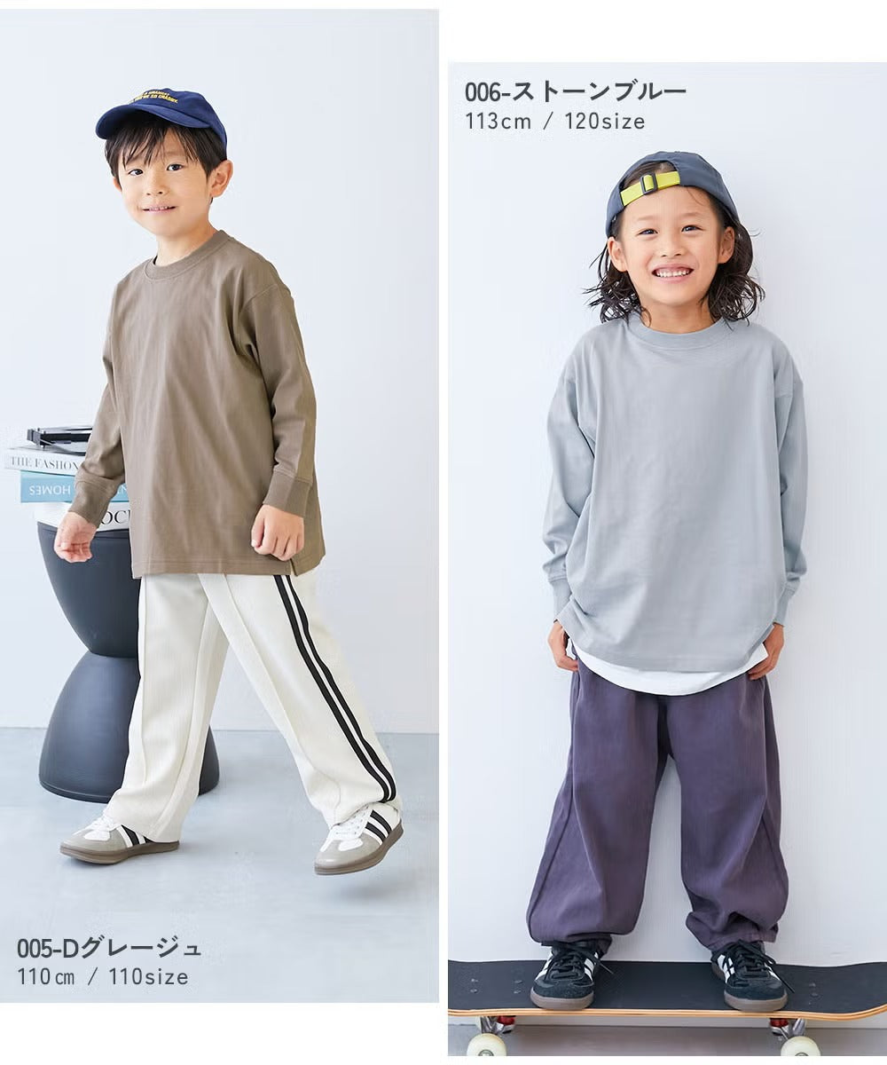 日本童裝 dev!rock 寬鬆版型羅紋袖長袖上衣 80-160cm 男童款/女童款 冬季 TOPS