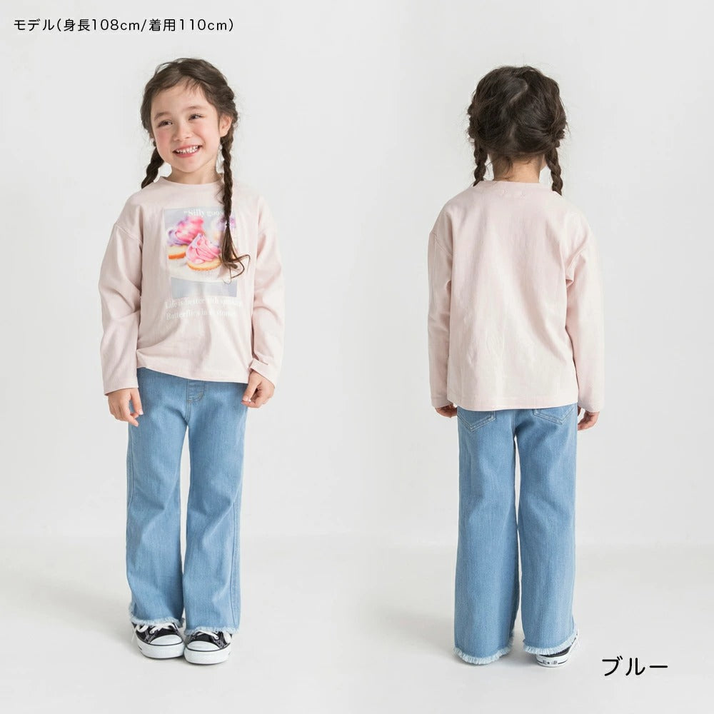日本童裝 Branshes 流蘇喇叭牛仔褲 90-150cm 女童款 夏季 PANTS