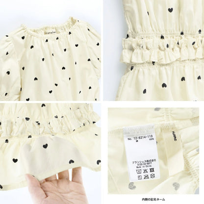 日本童裝 Branshes 束腰短袖上衣 80-130cm 女童款 夏季 TOPS