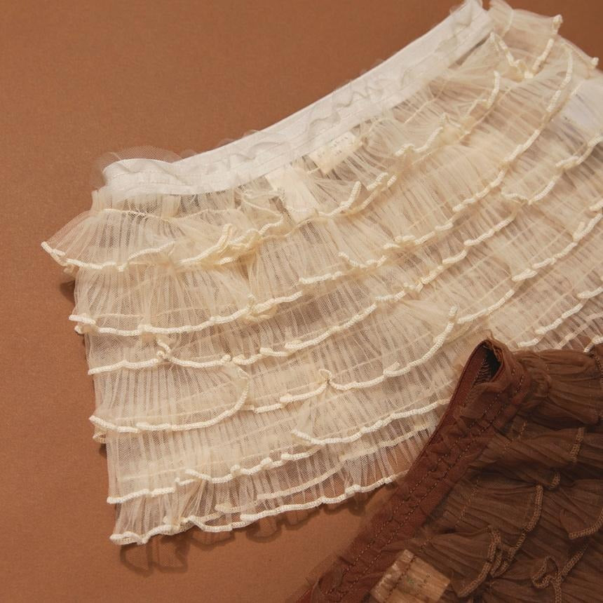 日本童裝 Branshes x りぃー 薄紗荷葉邊短裙 80-130cm 女童款 夏季 SKIRTS