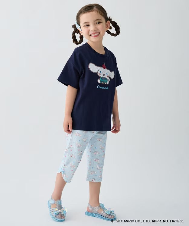 日本童裝 aF#a325 x Sanrio 接觸冷感 蝴蝶結七分褲 100-130cm 女童款 夏季 PANTS