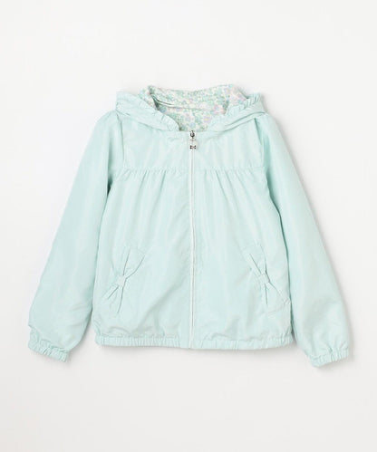 日本童裝 aF#a325 2Way 防水系列 雙面兩著 帽可拆 花邊風褸 100-150cm 女童款 春季 OUTERWEAR