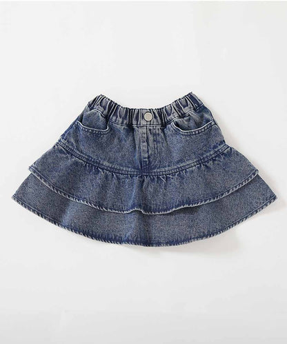 日本童裝 dev!rock 層層疊牛仔短裙 100-140cm 女童款 秋季 SKIRTS