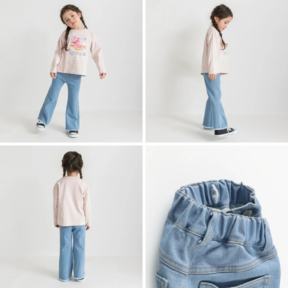 日本童裝 Branshes 流蘇喇叭牛仔褲 90-150cm 女童款 夏季 PANTS