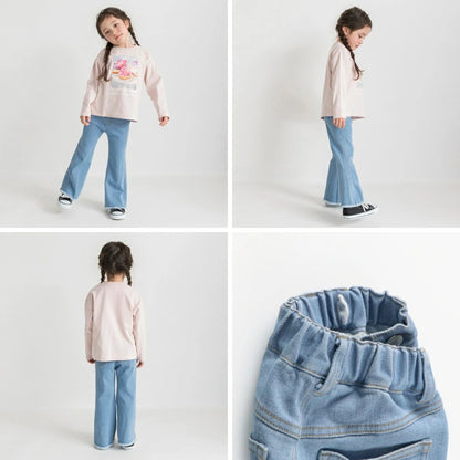 日本童裝 Branshes 流蘇喇叭牛仔褲 90-150cm 女童款 夏季 PANTS