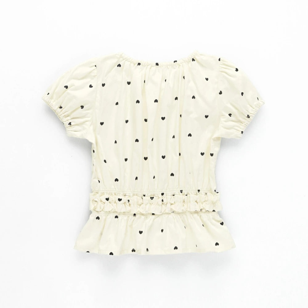 日本童裝 Branshes 束腰短袖上衣 80-130cm 女童款 夏季 TOPS