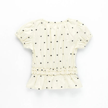 日本童裝 Branshes 束腰短袖上衣 80-130cm 女童款 夏季 TOPS