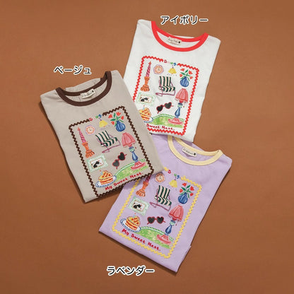 日本童裝 Branshes x りぃー 印花短袖上衣 80-130cm 女童款 夏季 TOPS