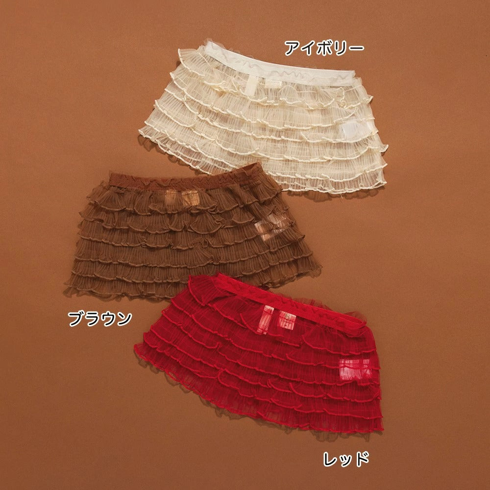日本童裝 Branshes x りぃー 薄紗荷葉邊短裙 80-130cm 女童款 夏季 SKIRTS