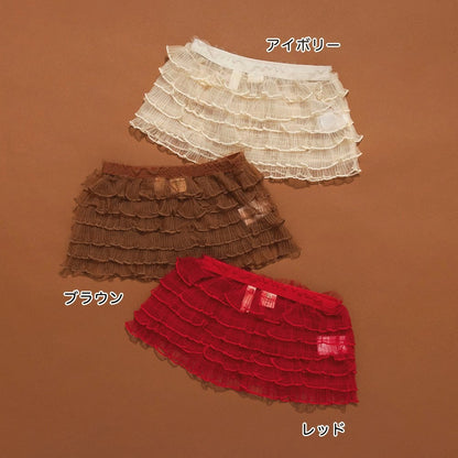 日本童裝 Branshes x りぃー 薄紗荷葉邊短裙 80-130cm 女童款 夏季 SKIRTS