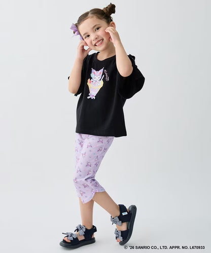 日本童裝 aF#a325 x Sanrio 接觸冷感 蝴蝶結七分褲 100-130cm 女童款 夏季 PANTS