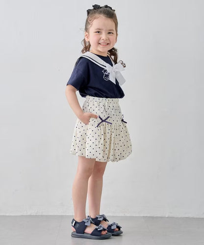 日本童裝 aF#a325 接觸冷感 2Way 水手領上衣 110-150cm 女童款 夏季 TOPS