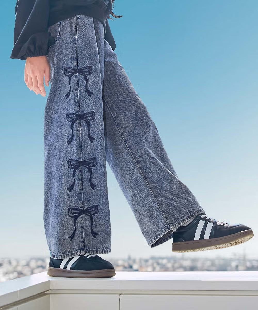 日本童裝 dev!rock 牛仔闊腿褲 120-160cm 女童款 冬季 PANTS