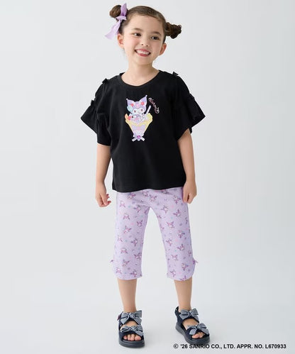日本童裝 aF#a325 x Sanrio 接觸冷感 蝴蝶結七分褲 100-130cm 女童款 夏季 PANTS